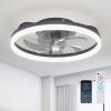 imageaddlon Ceiling Fans with Lights and Remote 18 Low Profile Ceiling Fans 30006000K Dimmable Modern Flush Mount LED Fan Light Fandelier Ceiling Fan for Bedroom Kitchen Living Room BlackBlack QS02