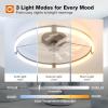 imageaddlon Ceiling Fans with Lights and Remote 24 Low Profile Flush Mount Ceiling Fan 30006000K Dimmable LED Fandelier Bladeless Crystal Fan Light for Bedroom Kitchen Living Room BlackBlack  Frosted