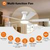image:imageaddlon 2 Pack Ceiling Fans with Lights 48 inch Black Ceiling Fan with Light and Remote Control Reversible 3CCT Dimmable Noiseless Ceiling Fan for Bedroom Farmhouse IndoorOutdoor UseWhite