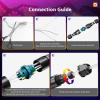 image:imageaddlon Permanent Outdoor Lights Wire Connector amp 20FT Extension Cable Set Includes 4 Waterproof Electrical Cable Connector for Repair or Extension Compatible with Outdoor Eaves Lights
