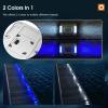 image:imageaddlon Solar Dock Lights Marine 12 Pack 2CCT Outdoor Driveway Marker Deck Lights IP67 Waterproof Solar Powered Deck Light for Pathway Warning Step Sidewalk Patio Blue Light amp Cool White FCCBlue Light  Cool White