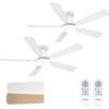 image:imageaddlon 2 Pack Ceiling Fans with Lights 48 inch Black Ceiling Fan with Light and Remote Control Reversible 3CCT Dimmable Noiseless Ceiling Fan for Bedroom Farmhouse IndoorOutdoor UseWhite