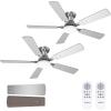 image:imageaddlon 2 Pack Ceiling Fans with Lights 48 inch Black Ceiling Fan with Light and Remote Control Reversible 3CCT Dimmable Noiseless Ceiling Fan for Bedroom Farmhouse IndoorOutdoor UseNickel