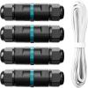 image:imageaddlon Permanent Outdoor Lights Wire Connector amp 20FT Extension Cable Set Includes 4 Waterproof Electrical Cable Connector for Repair or Extension Compatible with Outdoor Eaves Lights