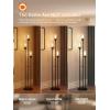 image:imageaddlon Floor Lamps for Living Room with Glass Shades 3Lights Standing lamp with Shelves Farmhouse Tall Floor Lamp for Bedroom Office  Black