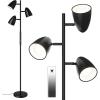 image:imageaddlon dimmable Tree Floor Lamp with 3 LED Bulbs Adjustable Rotating Lights Standing Tall Pole Lamps for Living Room Bedroom Home Office  Black amp Gold