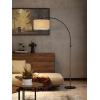 image:imageaddlon Arc Floor lamp with dimmable LED Bulb Floor Lamps for Living Room with Larger lampshade Stepless Brightness Mid Century Standing lamp for Bedroom Modern lamp for Office  Black