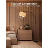 image:imageaddlon Arc Floor lamp with dimmable LED Bulb Floor Lamps for Living Room with Larger lampshade Stepless Brightness Mid Century Standing lamp for Bedroom Modern lamp for Office  Black