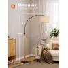 image:imageaddlon Arc Floor lamp with dimmable LED Bulb Floor Lamps for Living Room with Larger lampshade Stepless Brightness Mid Century Standing lamp for Bedroom Modern lamp for Office  Black