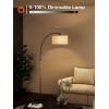 image:imageaddlon Arc Floor lamp with dimmable LED Bulb Floor Lamps for Living Room with Larger lampshade Stepless Brightness Mid Century Standing lamp for Bedroom Modern lamp for Office  Black