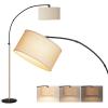 image:imageaddlon Arc Floor lamp with dimmable LED Bulb Floor Lamps for Living Room with Larger lampshade Stepless Brightness Mid Century Standing lamp for Bedroom Modern lamp for Office  Black