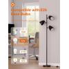 image:imageaddlon Tree Floor Lamp with 3 Adjustable Rotating Lights and Matching LED Bulbs Standing Tall Pole Lamps for Living Room Bedroom Home Office  Black