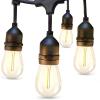image:imageaddlon LED Outdoor String Lights 48FT with Edison Vintage Shatterproof Bulbs and Commercial Grade Weatherproof Strand  ETL Listed Decorative Lights for Patio GardenBlack