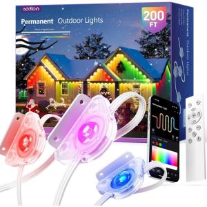 image:imageaddlon Permanent Outdoor Lights Smart RGBIC LED Lights for House amp Outdoor Decor App amp Remote Control Scene Modes IP67 Waterproof for Christmas Holiday Valentines Day Decorations 200FT200FT