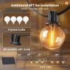 image:imageaddlon 200FT Solar String Lights Outdoor Waterproof G40 with 64 Bulbs1926FT60 Sockets