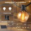 image:imageaddlon 200FT Solar String Lights Outdoor Waterproof G40 with 64 Bulbs966FT30 Sockets