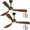 image:imageaddlon 52 inch Ceiling Fans with Lights and Remote 3 Wood Blades Reversible 6 Speeds 3CCT Dimmable Noiseless DC Motor IndoorOutdoor Black Walnut Ceiling Fan for Bedroom Living Room Gazebo Patio1