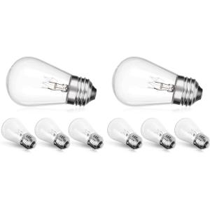 image:imageaddlon Incandescent Replacement Bulbs 11W S14 8 Pack Waterproof E26 Screw Base for Outdoor Incandescent String Lights4 Count Pack of 2