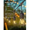 image:imageaddlon 100FT Outdoor String Lights with Remote Dimmable Patio Lights Waterproof Shatterproof Edison Bulb for Outside Backyard Porch Garden Bistro Pergola Party Decor Warm Ambience Lighting27FT