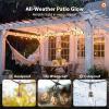 image:imageaddlon 100FT Outdoor String Lights with Remote Dimmable Patio Lights Waterproof Shatterproof Edison Bulb for Outside Backyard Porch Garden Bistro Pergola Party Decor Warm Ambience Lighting100FT50 Sockets