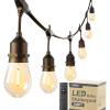 image:imageaddlon 100FT Outdoor String Lights with Remote Dimmable Patio Lights Waterproof Shatterproof Edison Bulb for Outside Backyard Porch Garden Bistro Pergola Party Decor Warm Ambience Lighting100FT50 Sockets