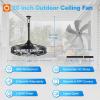 image:imageaddlon 20 Inch Outdoor Ceiling Fan with Light for Patio IP65 Waterproof Plug in Caged Hanging Fan Remote Control 3 CCT 6 Speeds Reversible Outdoor Fan for Gazebo Pergola PorchMatte Black  Without Light