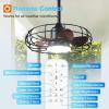 image:imageaddlon 20 Inch Outdoor Ceiling Fan with Light for Patio IP65 Waterproof Plug in Caged Hanging Fan Remote Control 3 CCT 6 Speeds Reversible Outdoor Fan for Gazebo Pergola PorchBlack