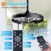 image:imageaddlon 20 Inch Outdoor Ceiling Fan with Light for Patio IP65 Waterproof Plug in Caged Hanging Fan Remote Control 3 CCT 6 Speeds Reversible Outdoor Fan for Gazebo Pergola PorchMatte Black  Without Light