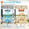 image:imageaddlon 20 Inch Outdoor Ceiling Fan with Light for Patio IP65 Waterproof Plug in Caged Hanging Fan Remote Control 3 CCT 6 Speeds Reversible Outdoor Fan for Gazebo Pergola PorchMatte Black  With Light