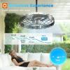 image:imageaddlon 20 Inch Outdoor Ceiling Fan with Light for Patio IP65 Waterproof Plug in Caged Hanging Fan Remote Control 3 CCT 6 Speeds Reversible Outdoor Fan for Gazebo Pergola PorchMatte Black  With Light