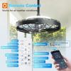 image:imageaddlon 20 Inch Outdoor Ceiling Fan with Light for Patio IP65 Waterproof Plug in Caged Hanging Fan Remote Control 3 CCT 6 Speeds Reversible Outdoor Fan for Gazebo Pergola PorchMatte Black  With Light