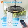 image:imageaddlon Outdoor Ceiling Fan with Light for Patios 20 IP65 Waterproof Gazebo Fan RemoteampAPP Control 6 Speeds 3CCT Dimmable Plug in Ceiling Fan with Hook Hanging Caged Fan for Pergola Porch Canopy24 inch With Light