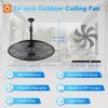 image:imageaddlon Outdoor Ceiling Fan with Light for Patios 20 IP65 Waterproof Gazebo Fan RemoteampAPP Control 6 Speeds 3CCT Dimmable Plug in Ceiling Fan with Hook Hanging Caged Fan for Pergola Porch Canopy24 inch No Light