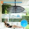 image:imageaddlon Outdoor Ceiling Fan with Light for Patios 20 IP65 Waterproof Gazebo Fan RemoteampAPP Control 6 Speeds 3CCT Dimmable Plug in Ceiling Fan with Hook Hanging Caged Fan for Pergola Porch Canopy24 inch No Light