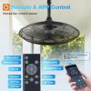 image:imageaddlon Outdoor Ceiling Fan with Light for Patios 20 IP65 Waterproof Gazebo Fan RemoteampAPP Control 6 Speeds 3CCT Dimmable Plug in Ceiling Fan with Hook Hanging Caged Fan for Pergola Porch Canopy20 inch No Light