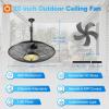image:imageaddlon Outdoor Ceiling Fan with Light for Patios 20 IP65 Waterproof Gazebo Fan RemoteampAPP Control 6 Speeds 3CCT Dimmable Plug in Ceiling Fan with Hook Hanging Caged Fan for Pergola Porch Canopy20 inch With Light