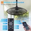 image:imageaddlon Outdoor Ceiling Fan with Light for Patios 20 IP65 Waterproof Gazebo Fan RemoteampAPP Control 6 Speeds 3CCT Dimmable Plug in Ceiling Fan with Hook Hanging Caged Fan for Pergola Porch Canopy20 inch No Light