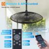 image:imageaddlon Outdoor Ceiling Fan with Light for Patios 20 IP65 Waterproof Gazebo Fan RemoteampAPP Control 6 Speeds 3CCT Dimmable Plug in Ceiling Fan with Hook Hanging Caged Fan for Pergola Porch Canopy24 inch No Light