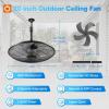 image:imageaddlon Outdoor Ceiling Fan with Light for Patios 20 IP65 Waterproof Gazebo Fan RemoteampAPP Control 6 Speeds 3CCT Dimmable Plug in Ceiling Fan with Hook Hanging Caged Fan for Pergola Porch Canopy20 inch No Light