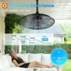 image:imageaddlon Outdoor Ceiling Fan with Light for Patios 20 IP65 Waterproof Gazebo Fan RemoteampAPP Control 6 Speeds 3CCT Dimmable Plug in Ceiling Fan with Hook Hanging Caged Fan for Pergola Porch Canopy20 inch No Light