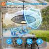 image:imageaddlon Outdoor Ceiling Fan with Light for Patios 20 IP65 Waterproof Gazebo Fan RemoteampAPP Control 6 Speeds 3CCT Dimmable Plug in Ceiling Fan with Hook Hanging Caged Fan for Pergola Porch Canopy24 inch With Light