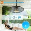 image:imageaddlon Outdoor Ceiling Fan with Light for Patios 20 IP65 Waterproof Gazebo Fan RemoteampAPP Control 6 Speeds 3CCT Dimmable Plug in Ceiling Fan with Hook Hanging Caged Fan for Pergola Porch Canopy20 inch With Light