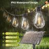 image:imageaddlon 102FT96FT6 Solar String Lights Outdoor Waterproof with USB Port amp Remote Control Solar Patio Lights for Outside Solar Powered with 34 LED Dimmable Bulbs for Porch Garden Deck Halloween1926FT64 Sockets