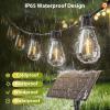 image:imageaddlon 102FT96FT6 Solar String Lights Outdoor Waterproof with USB Port amp Remote Control Solar Patio Lights for Outside Solar Powered with 34 LED Dimmable Bulbs for Porch Garden Deck Halloween966FT48 Sockets