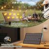 image:imageaddlon 102FT96FT6 Solar String Lights Outdoor Waterproof with USB Port amp Remote Control Solar Patio Lights for Outside Solar Powered with 34 LED Dimmable Bulbs for Porch Garden Deck Halloween1926FT64 Sockets