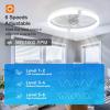 image:imageaddlon Ceiling Fans with Lights and Remote 24 Low Profile Ceiling Fans 30006000K Dimmable Modern Flush Mount LED Fan Light Fandelier Ceiling Fan for Bedroom Kitchen Living Room WhiteWhite