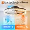 image:imageaddlon Ceiling Fans with Lights and Remote 24 Low Profile Ceiling Fans 30006000K Dimmable Modern Flush Mount LED Fan Light Fandelier Ceiling Fan for Bedroom Kitchen Living Room BlackBlack  Crystal