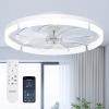 image:imageaddlon Ceiling Fans with Lights and Remote 24 Low Profile Ceiling Fans 30006000K Dimmable Modern Flush Mount LED Fan Light Fandelier Ceiling Fan for Bedroom Kitchen Living Room WhiteWhite