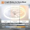 image:imageaddlon Ceiling Fans with Lights and Remote 24 Low Profile Ceiling Fans 30006000K Dimmable Modern Flush Mount LED Fan Light Fandelier Ceiling Fan for Bedroom Kitchen Living Room WhiteWhite  Striped
