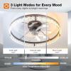 image:imageaddlon Ceiling Fans with Lights and Remote 24 Low Profile Ceiling Fans 30006000K Dimmable Modern Flush Mount LED Fan Light Fandelier Ceiling Fan for Bedroom Kitchen Living Room BlackBlack  Crystal